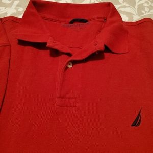 Mens Nautica Classic Pique Polo. Red Size L EUC